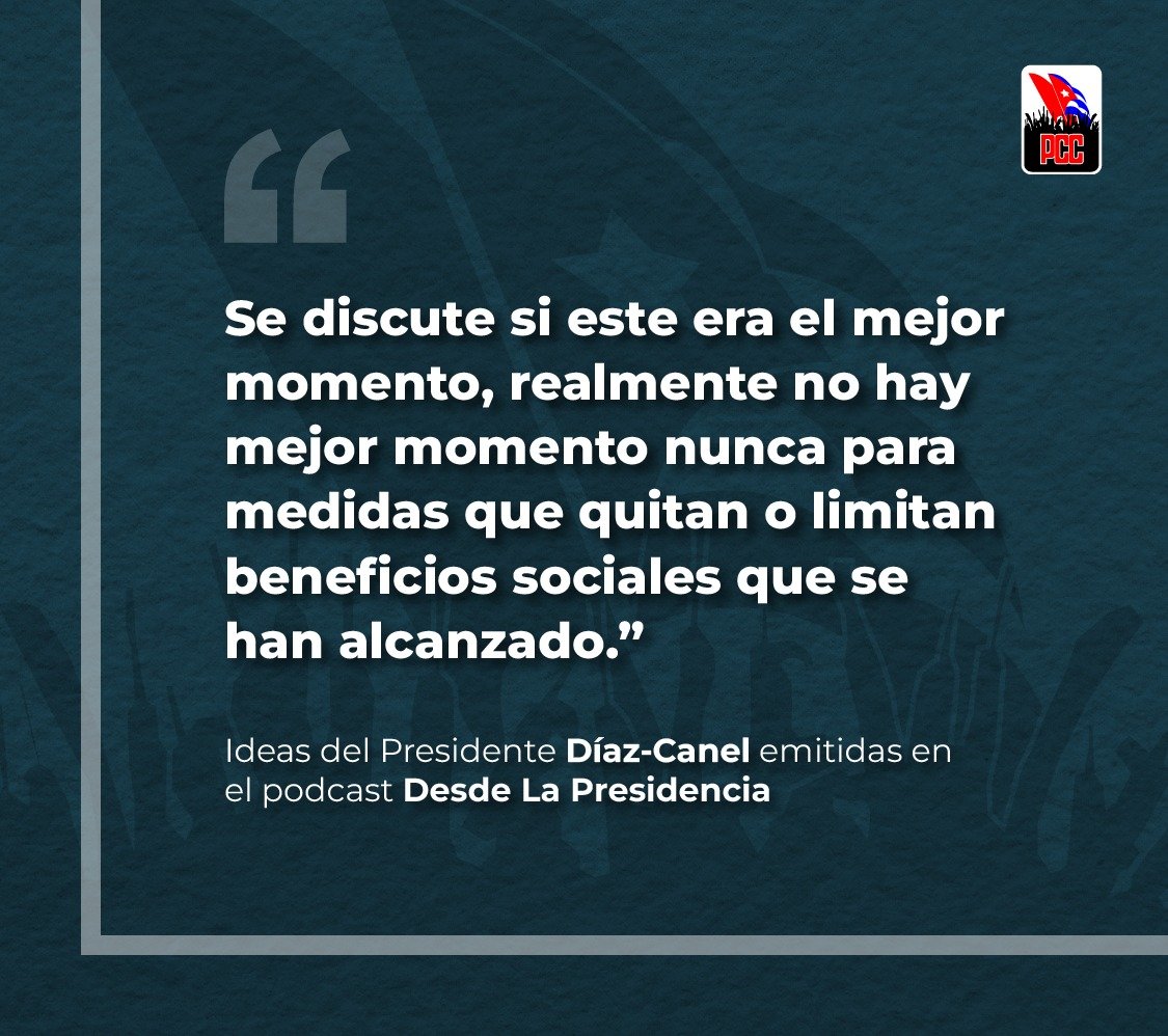 LLis105567's tweet photo. Algunas de las ideas expresadas por nuestro 1er Secretario del Partido y Presidente de la República en el podcast de hoy.
#Cuba.

@PCCuba 
@UniversidadPCC https://t.co/rnCHtwgM3s
