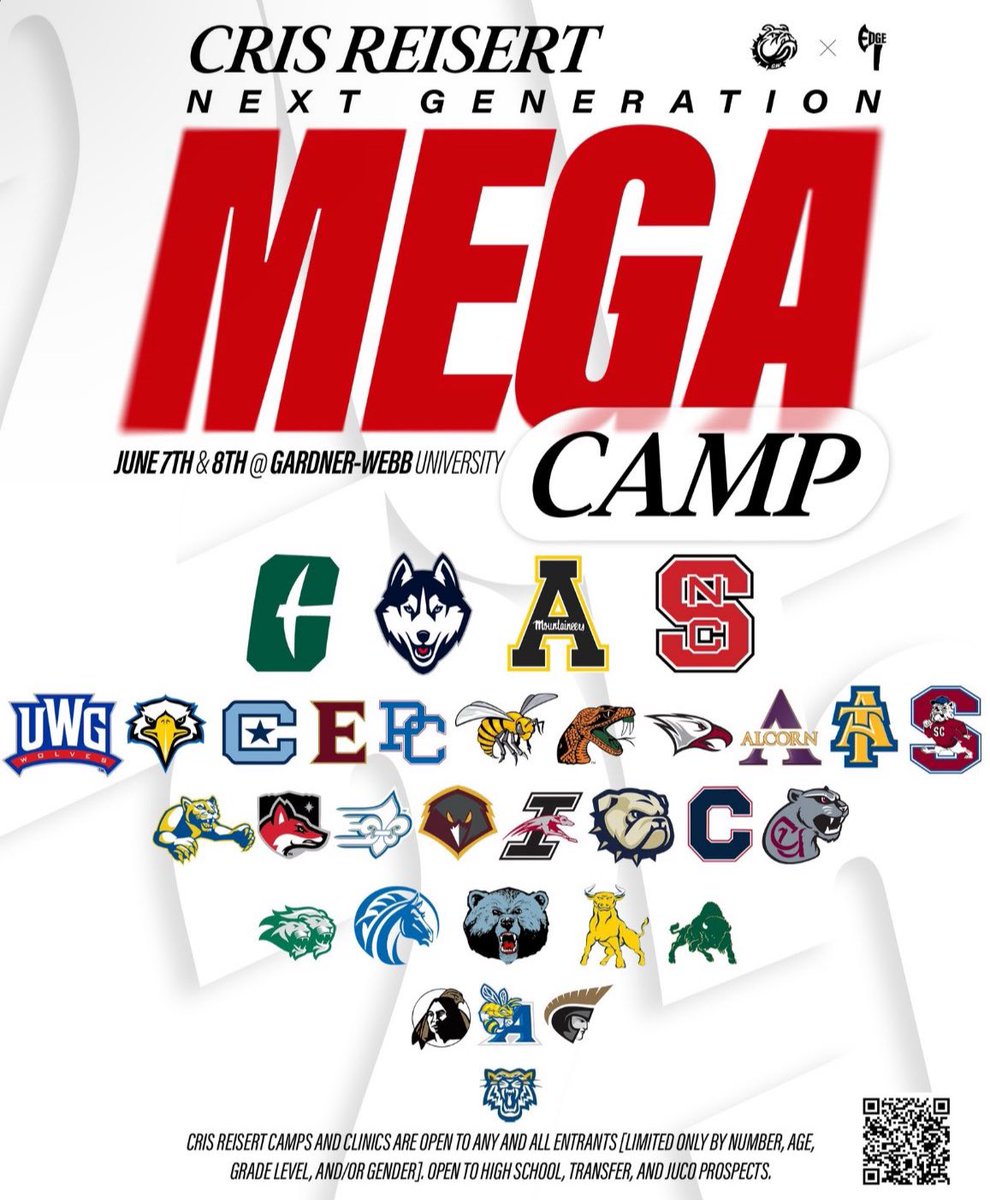I will be attending the Cris Reisert mega camp <a href="/GWUFootball/">Gardner-Webb Football</a> 6/8/25 <a href="/LPJ1980/">Leo Phillips</a> <a href="/CoachRoller5/">Kelvin Roller</a> <a href="/jshu15/">Jacob Shumate</a>