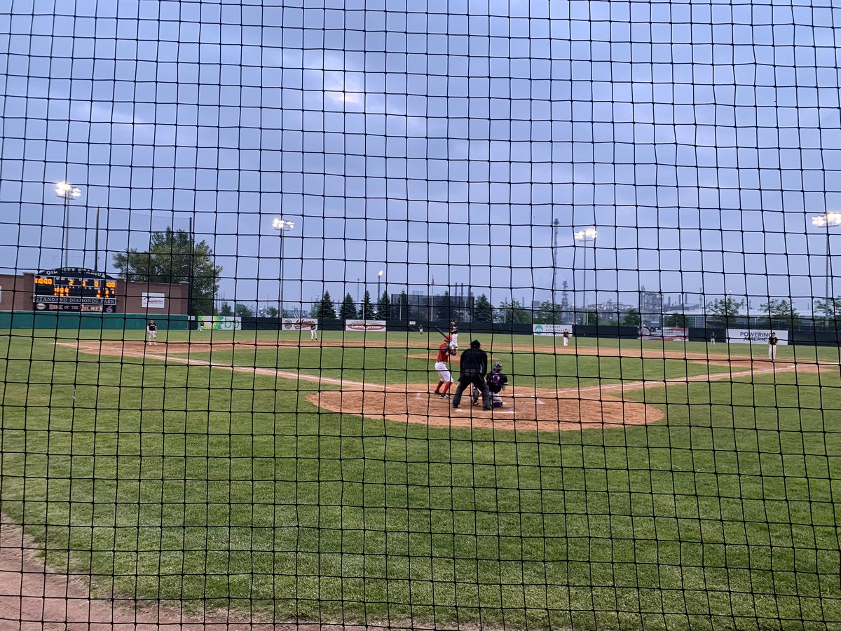 Different view from the 12 summers I spent working in the press box here, but nice hanging at the OC watching the <a href="/NWIOilmen/">NWI Oilmen</a> with David Bork, <a href="/StaudacherLeo/">Leo Staudacher</a> &amp; Don Popravak tonight.
