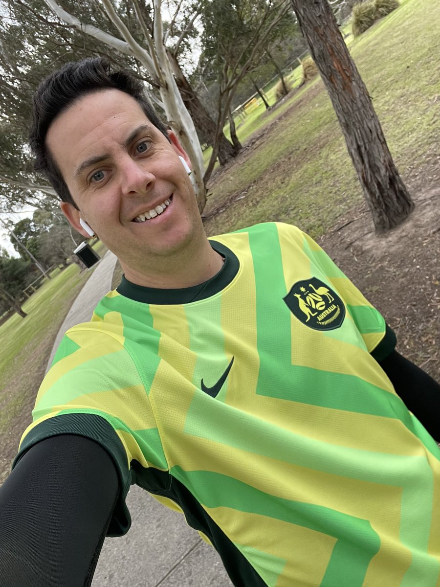 FPLSideNet's tweet photo. Today’s Running 🏃🏻‍♂️ Kit. 
The best way to celebrate a historic @Socceroos win… simple. Run 11.5km 😂💚💛
Still buzzing from that 90’ minute winner to get us one foot on the plane 🛫 to WC26! 🇺🇸🇨🇦🇲🇽
👟 11.5km ⏱️74’
#TheRunningKitnerd #Kitnerd #Socceroos https://t.co/SUreWAYzfR
