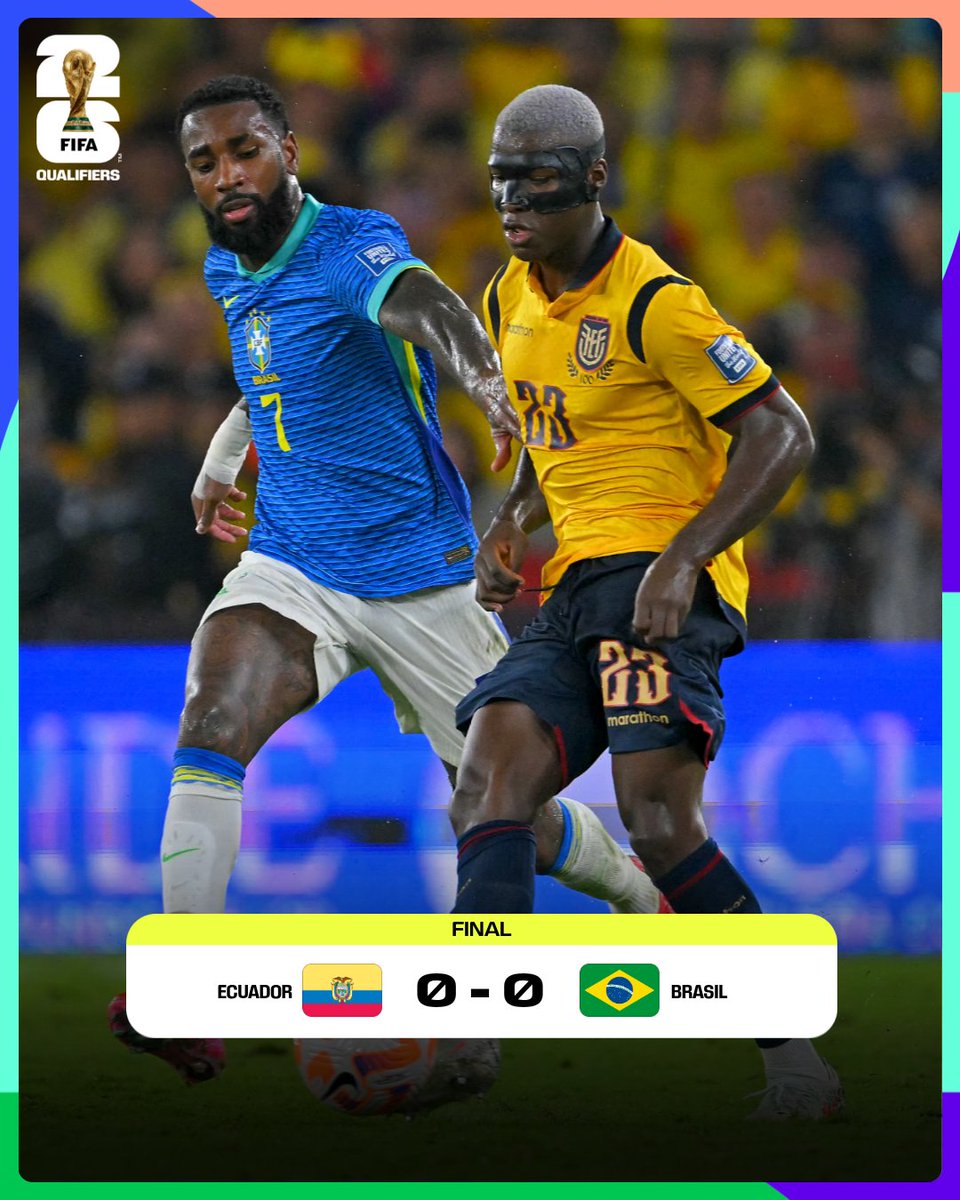 Ecuador y Brasil no se sacaron ventaja en Guayaquil. ⚽🇪🇨🇧🇷

#Somos26 | #CopaMundialFIFA