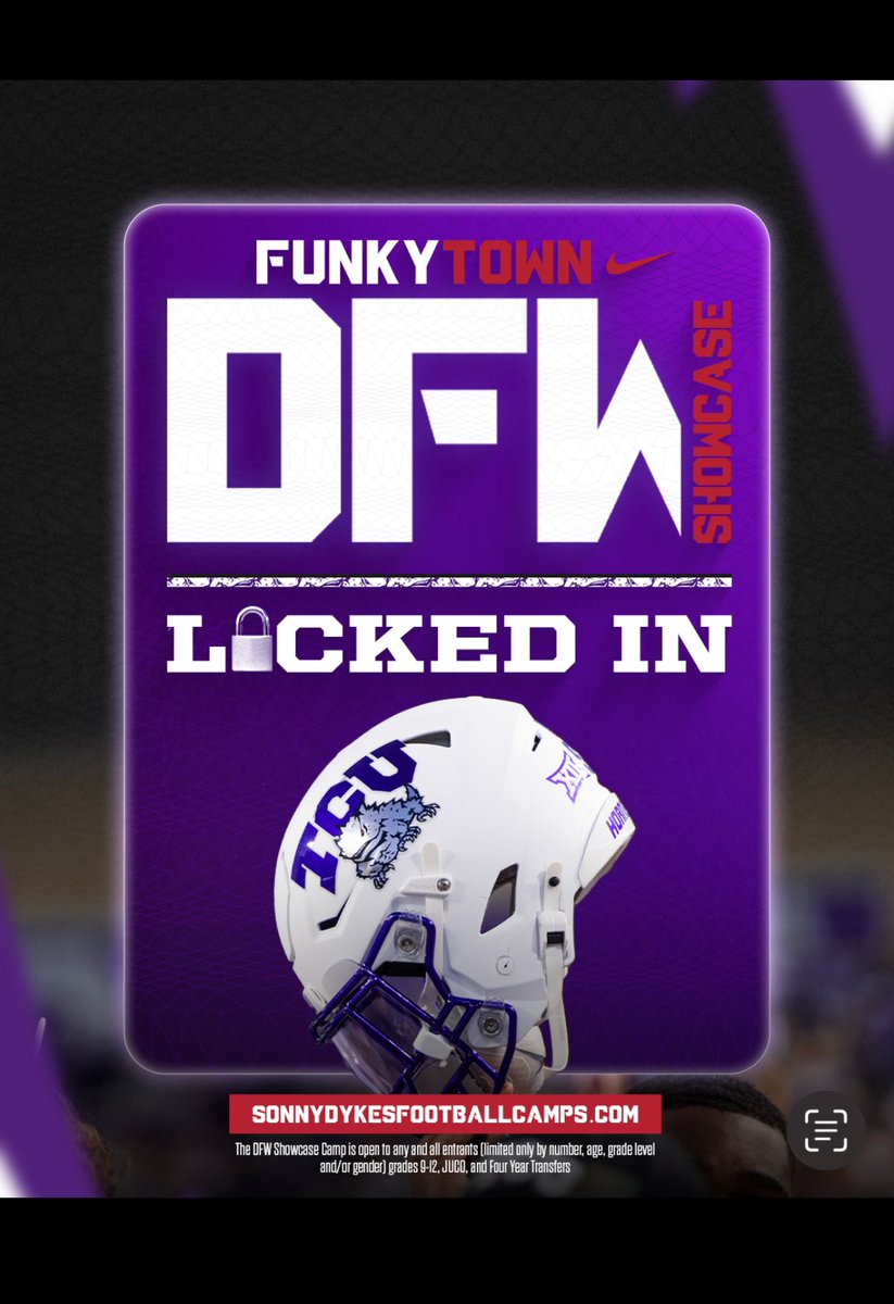 I will be attending <a href="/TCUFootball/">TCU Football</a> mega camp tomorrow!!! #LetsEat