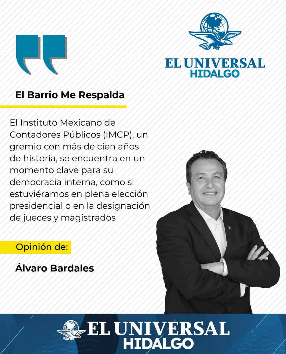 UniversalHgo's tweet photo. 🪶Elección en gremio de contadores: un  ejercicio democrático #EnLaOpiniónDe @AlvaroBardales2 

🔗#ColumnaCompleta▶️ https://t.co/Q7JQBpqWwj https://t.co/Oe8hL1wyMX
