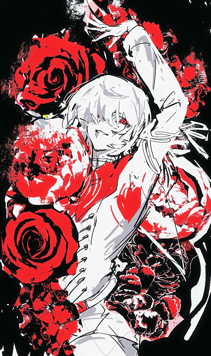 「From the soil he soaked in red, they gre」|kanのイラスト