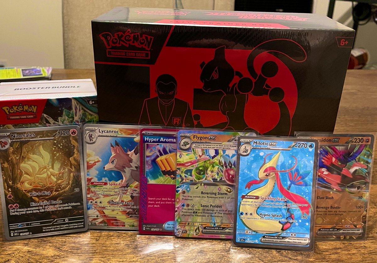 Pulls so far 🤝

Opened -
5 Journey Together
2 Twilight Masquerade 
2 Temporal Forces 
&amp; 1 Tin (5 packs)

Tomorrow - 
Destined Rivals ETB
&amp; Twilight Masquerade Booster