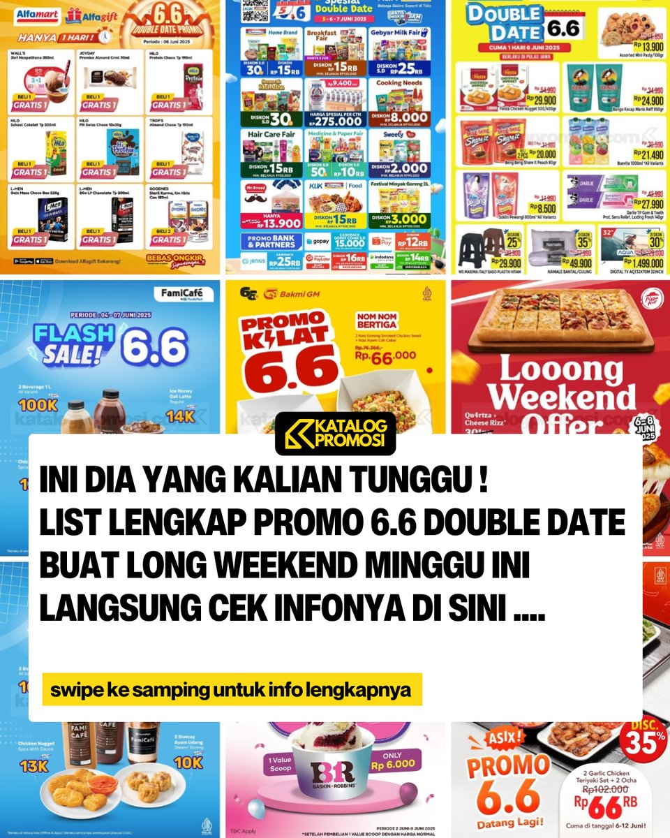 katalogpromosi's tweet image. promo 6.6 plus long weekend idul adha minggu ini
&amp;lt;a thread&amp;gt;
untuk update promo terbaru lihat di link ini yah : katalogpromosi.com/rekomendasi-pr…

#promo66 #PromoGuncang