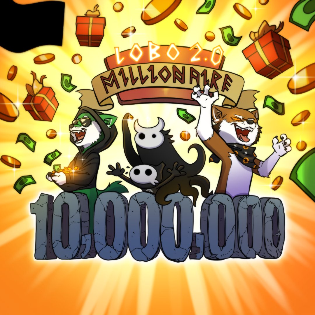 lobothewolfpup's tweet image. 🚨 LOBOMILLIONAIRE 2.0 IS LIVE 🚨
The next big community event has begun.
🔥 10,000,000 $LOBO in prizes
🐺 1 winner takes 5M $LOBO
🎁 Dozens more will share the rest
Want in?
1⃣ Like and Repost
2⃣Join the mission. Details inside the Telegram and Discord:
🔗 Telegram:…
