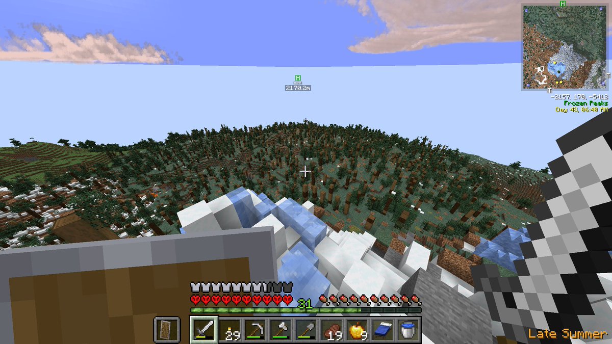 Finally got to review the damage from this monster wedge tornado in my world.

It trashed an entire mountain range. Peak width I estimated to be ~650 blocks. Absolutely loving this mod!