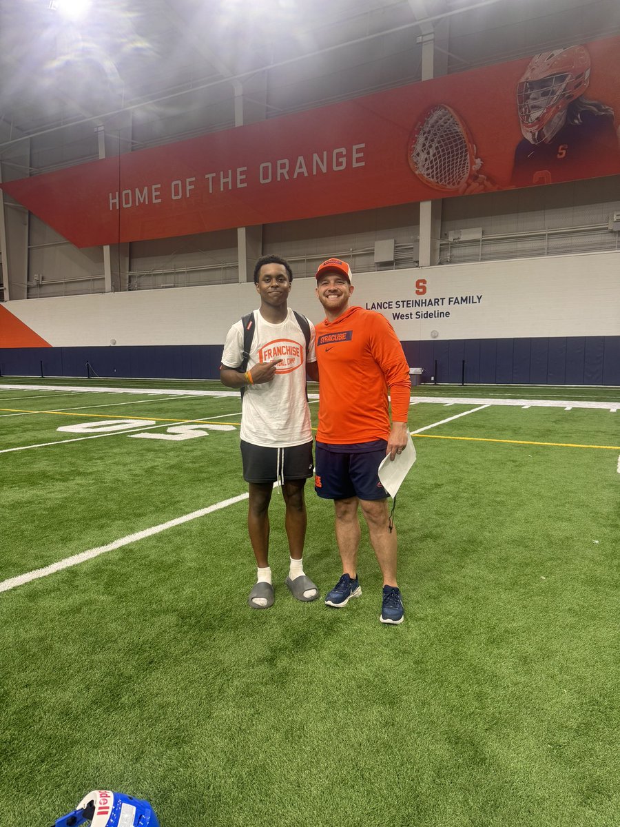 Had an amazing time at <a href="/CuseFootball/">Syracuse Football</a> camp today really enjoyed my time, love that i got to see my boy <a href="/conner14hayes/">Conner</a> loved talking to you. 
<a href="/CossCoach/">Coach Coss</a> <a href="/Northstarsfball/">CNS Football</a> <a href="/CoachD_Johnson/">Dustin Johnson</a> <a href="/CoachEMarcCuse/">Emmanuel Marc</a> <a href="/CoachRayO3313/">Coach Ray Ostrowski</a> @CoachWatkinsUNH <a href="/CoachMartinoSBU/">Steven Martino</a> <a href="/CoachEggerling/">Coach Eggerling</a> <a href="/Coach_Brady/">Aaron Brady</a>