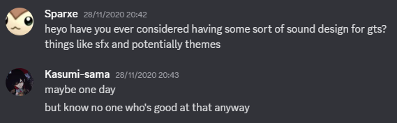 asking kasumi about custom music for gts