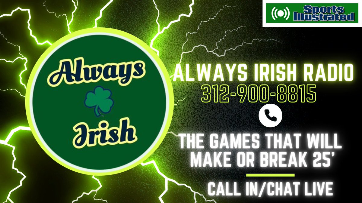 Always Irish ☘️ (@alwaysirishinc) on Twitter photo ☘️#NotreDame Call in/Chat LIVE☘️
✅fri 9amCT
✅312-900-8815
<a href="/JackSacco/">Jack Sacco</a> <a href="/StadiumDude/">Chipster</a> <a href="/craiGo574/">crai Go☘️</a> <a href="/ldock93/">Lawrence Dockery</a> <a href="/Kev11Elev/">Kevin</a> <a href="/Adam_Dowling1/">Adam Dowling</a> <a href="/marcwithglasses/">marcwithglasses</a> <a href="/pdh3767/">Phil Haag</a>
⬇️
youtube.com/live/IZR8pXRV_… ☘️#NotreDame Call in/Chat LIVE☘️
✅fri 9amCT
✅312-900-8815
<a href="/JackSacco/">Jack Sacco</a> <a href="/StadiumDude/">Chipster</a> <a href="/craiGo574/">crai Go☘️</a> <a href="/ldock93/">Lawrence Dockery</a> <a href="/Kev11Elev/">Kevin</a> <a href="/Adam_Dowling1/">Adam Dowling</a> <a href="/marcwithglasses/">marcwithglasses</a> <a href="/pdh3767/">Phil Haag</a>
⬇️
youtube.com/live/IZR8pXRV_…