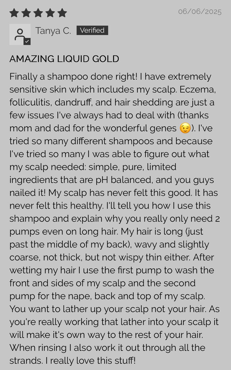FountainHeadLTD's tweet image. Another great review, had to share. Only 2 pumps can go a veryyy long way when you wash using this technique on long hair