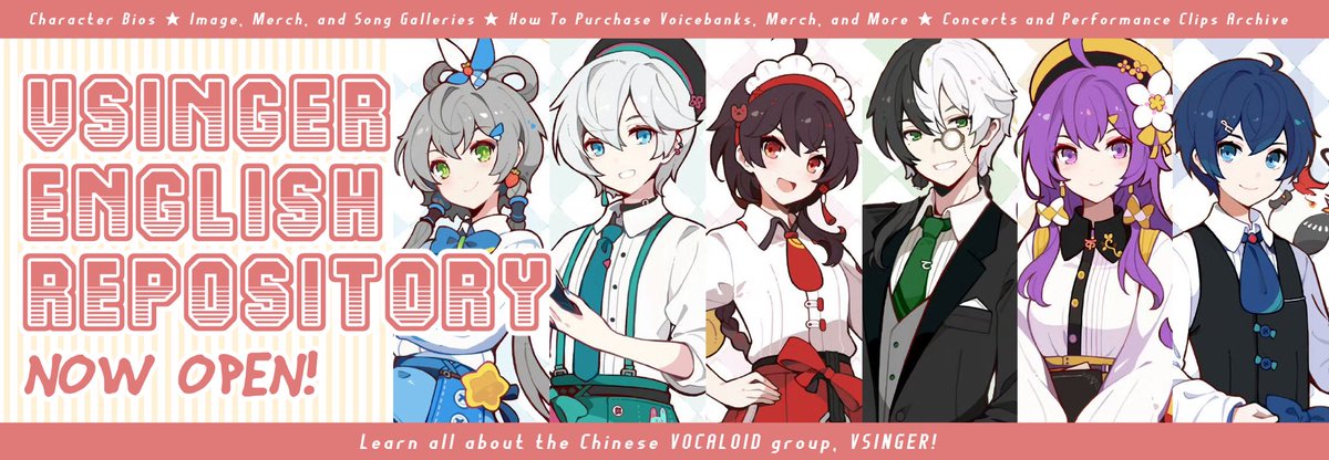 Want to learn about the Chinese VOCALOID group VSINGER but don’t know where to start?!
Introducing: THE VSINGER ENGLISH REPOSITORY!!

Full of VSINGER history, biographies, and huge content archives! Check it out!

➡️vsinger.neocities.org⬅️
#vocaloid #luotianyi #洛天依