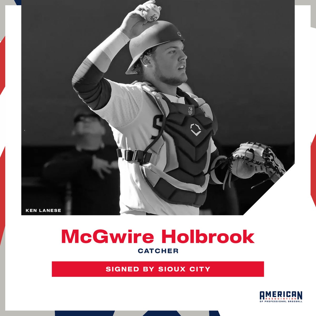American Association (@aa_baseball) on Twitter photo June 5 Transaction: <a href="/SiouxCityXs/">Sioux City Explorers</a> signed C McGwire Holbrook (<a href="/mcgwireh25/">McGwire Holbrook</a>).
Holbrook, who played for @fsubaseball and the <a href="/crosscutters/">Williamsport Crosscutters</a> in 2024, joins Sioux City from the @gopaddleheads.
baseball.pointstreak.com/player.html?pl… June 5 Transaction: <a href="/SiouxCityXs/">Sioux City Explorers</a> signed C McGwire Holbrook (<a href="/mcgwireh25/">McGwire Holbrook</a>).
Holbrook, who played for @fsubaseball and the <a href="/crosscutters/">Williamsport Crosscutters</a> in 2024, joins Sioux City from the @gopaddleheads.
baseball.pointstreak.com/player.html?pl…