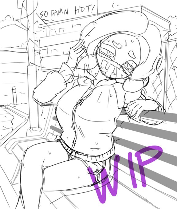 Skeb WIP
ヒラメが丘団地で夏の日差しにうんざりのタコガール
Octoling Girl, fed up with the summer sun in the Flounder Heights. 