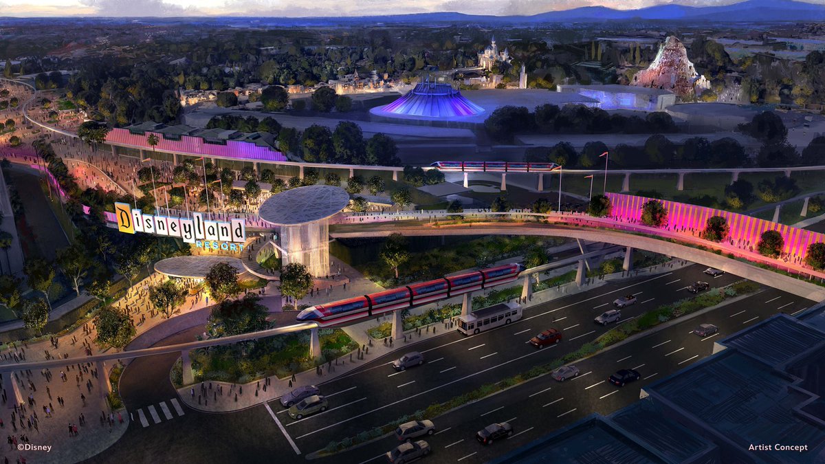 Disneyland Resort announces plans for a new parking structure and transportation hub on the east side of the resort that will provide approx. 6,000 parking spaces and feature a pedestrian bridge with public access to and from Harbor Boulevard and more. di.sn/60164DUSu
