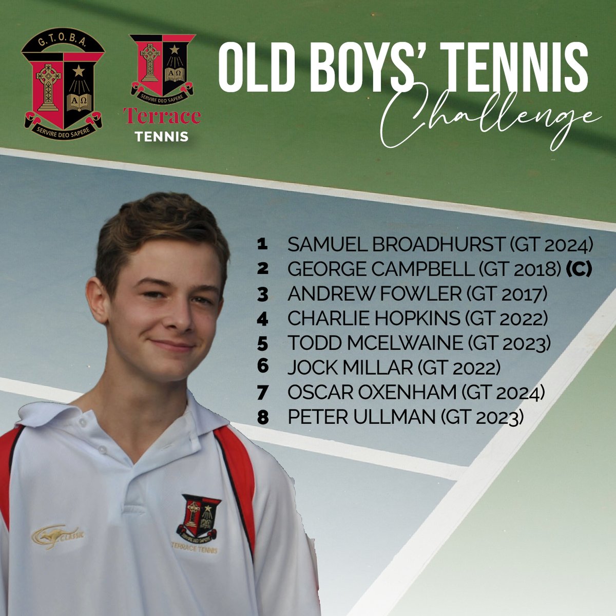 Old Boys Tennis Squad Announcement | The squads are in, and the courts are ready for tonight’s Old Boys Tennis Challenge, kicking off from 6:00 PM at the Terrace Tennis Courts.
Who’s your pick for the win — Old Boys or students?

#TerraceToTheFore #TerraceFamily #TerraceTennis