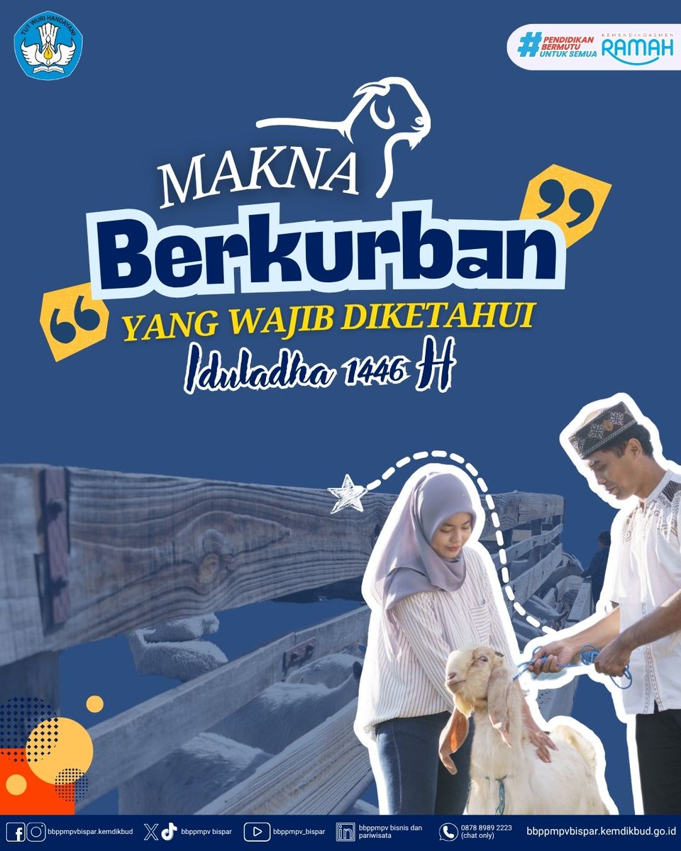 bbppmpv_bispar's tweet photo. "Makna Berkurban yang Wajib Diketahui: Iduladha 1446 H"

Semoga semangat pengorbanan dan keikhlasan senantiasa menjadi bagian dari kehidupan kita. Aamiinn..

#SahabatBispar
#BBPPMPVBispar
#SMKBisa
#VokasiKuatMenguatkanIndonesia
#Iduladha1446H
#MariBerkurban https://t.co/04bAdbGikL