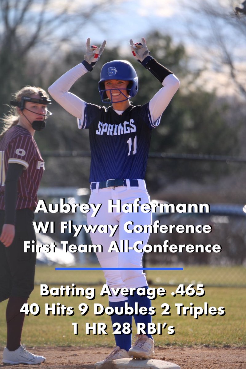 ahafermann10's tweet photo. Congrats! Aubs on a great senior year for St. Mary's Springs Ledgers! Now off to be a Pointer! #Team46 @SMS_Athletics #ledgerpride @uwsp_softball @UWSPCoachRyan @Ahafermann2025 https://t.co/um29WNWVH6