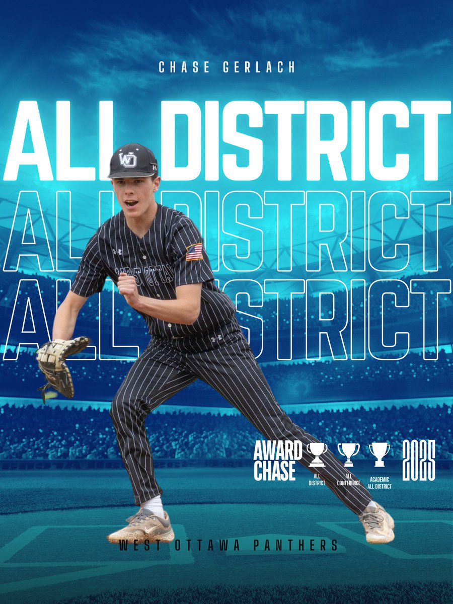 Congrats to West Ottawa ⚾️ Seniors Connor Knapp &amp; Chase Gerlach for being named to the All-District team!  Way to make em say WO!  
🖤⚾️🤍