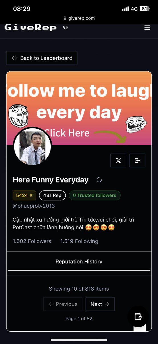 phucprotv2013's tweet photo. Hành trình kiếm REP của @GiveRep và @ATTNtoken ngày thứ xnxx 🤣

Ae nào còn nhiệt thì tiếp tục chéo với mình nhe..mình leo ngày có mấy chục rep nhưng vẫn siêng nhe

nhiệt tình và back 100% https://t.co/tNsZv3lyoa
