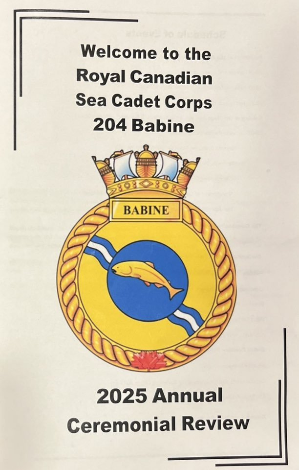 SharonMLA's tweet photo. I had the honour of being invited to attend the 2025 Annual Ceremonial Review of the Royal Canadian Sea Cadet Corps 204 Babine.
I was pleased to be asked to present an award for Most Outstanding Chief or Petty Officer.
#seacadets #RCSCC #futureleaders https://t.co/dMevw3oWT7