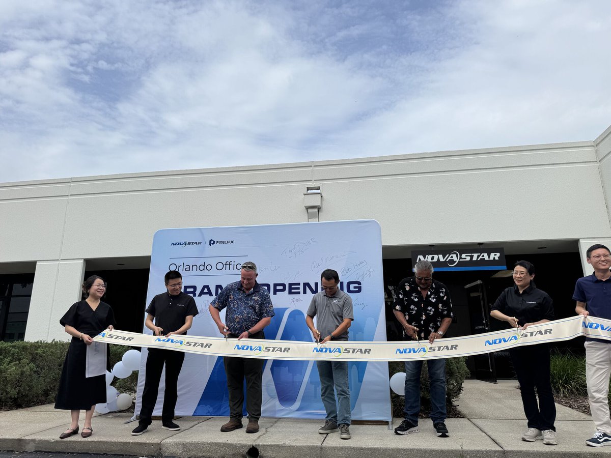 atsproled's tweet photo. 🎉 Today we celebrate the grand opening of NovaStar Technology’s new Orlando office alongside our friend Robert Huskey from Evolve Technology and our partners from NovaStar. It was a pleasure catching up with Bella, Selena, Nelson, and Mcgrady 👍

#ATSPro #GrandOpening #dvLED https://t.co/oz45AmyHWk