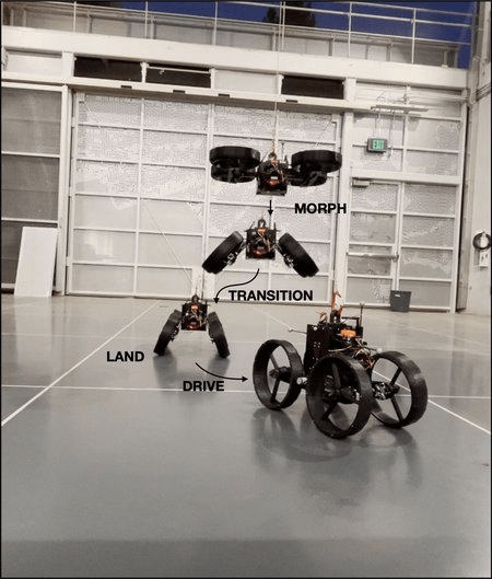 dfrobotcn's tweet image. Caltech’s new robot can FLY &amp;amp; ROLL, transforming mid-air for smooth transitions! 🤖🚁
See the details 👉 caltech.edu/about/news/mid…
#Robotics #Innovation #Caltech #TechNews