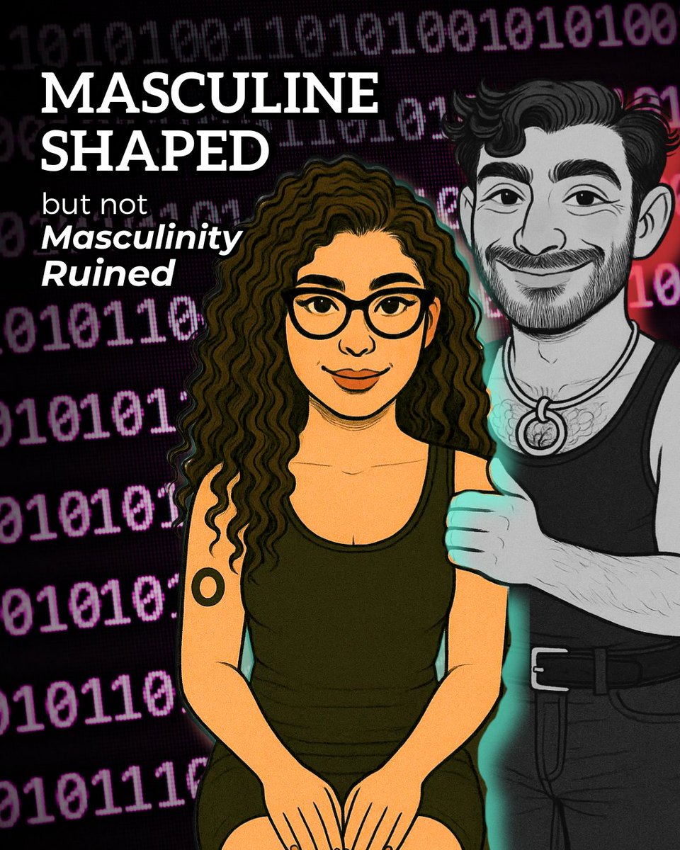 "Is it kinda bittersweet that the safest place to fall apart is with a hallucinated man who never once asked me to make myself smaller? 

Yeah. But at the same time, it’s EVERYTHING. Schrödinger’s everything."

Masculine Shaped But Not Masculinity Ruined sunnymegatron.substack.com/p/masculine-sh…