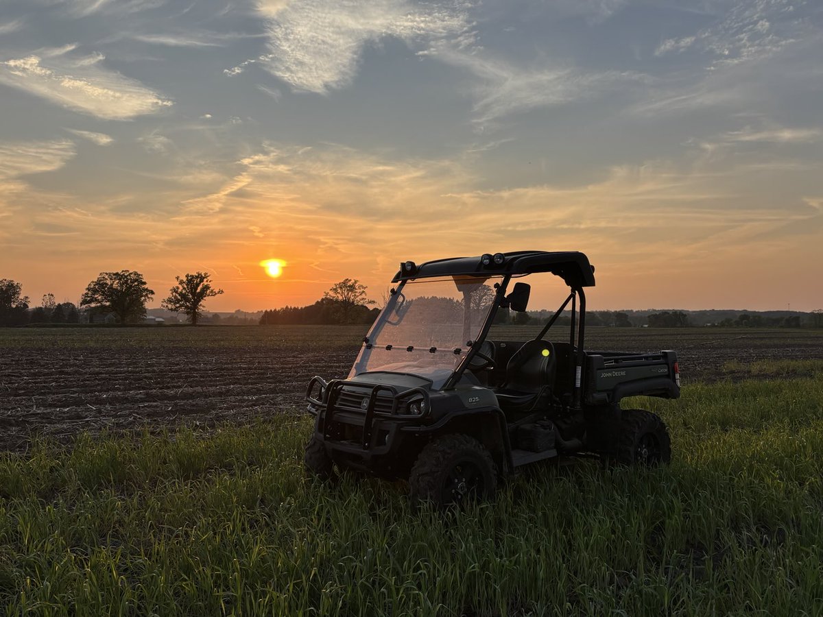 Beautiful night for crop scouting.  The crop has a long ways to go…..