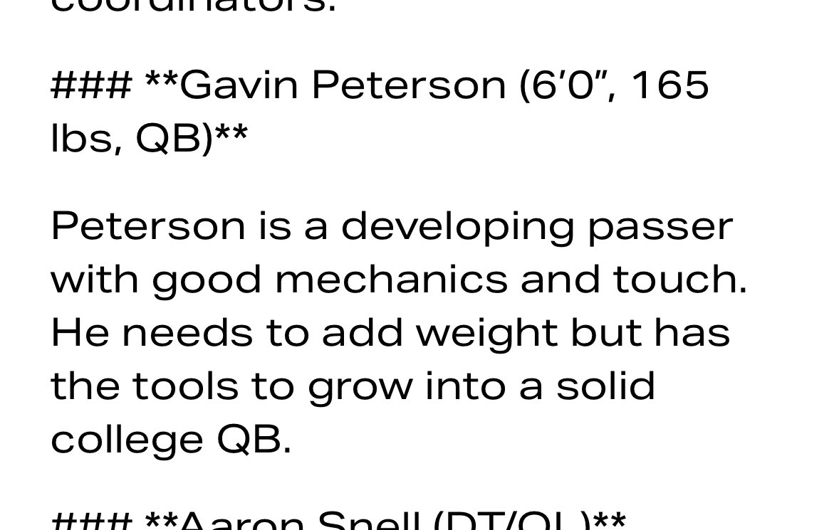 Thank you <a href="/LoganTillman/">Logan Tuley-Tillman</a> for the mention and the write up.
#keepworking

<a href="/BTHS_Football/">BTHS BEARS FOOTBALL🐻🏈</a> <a href="/MFCJ13/">Coach Johns</a> <a href="/CoachMPeterson/">Mike Peterson</a> <a href="/adamgorney/">Adam Gorney</a> <a href="/TomLoy247/">Tom Loy</a> <a href="/ChadSimmons_/">ChadSimmons</a>