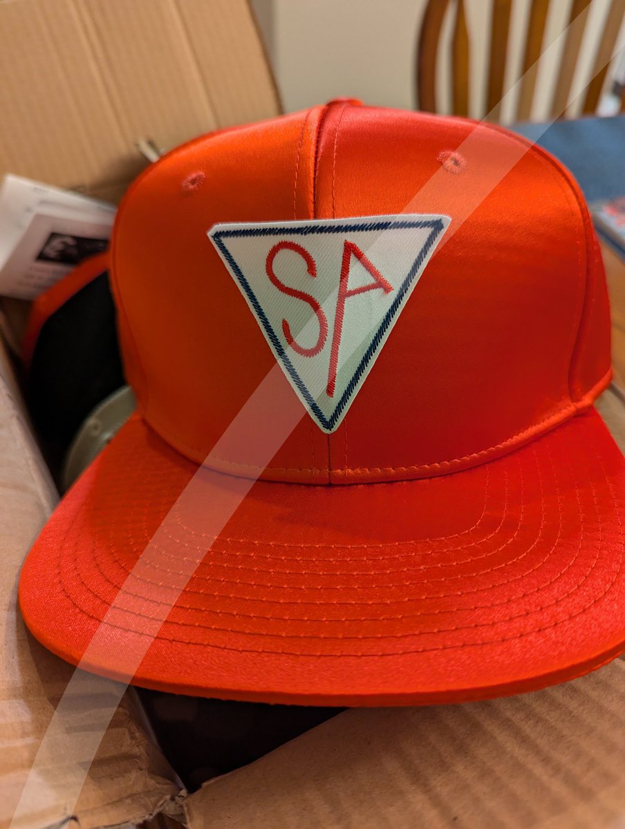 AVGDesigns's tweet photo. Playing with the new embroidery machine and some hats from a new supplier. Sizing for the patch isn't *quite* right, but it's close...

#namethat80stvshow #mygenxisshowing https://t.co/Bkevi4USf1