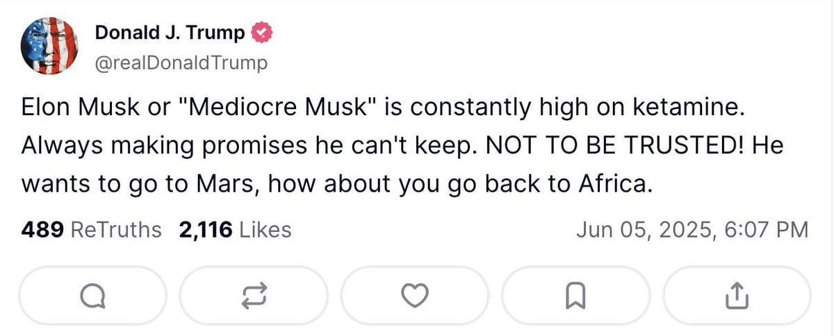 Ngủ dậy thấy lỡ drama căng như dây đàn giữa Elon Musk &amp; Donald Trump, và thị trường crypto thì... sấp mặt 🍿

Trong một diễn biến không ai ngờ tới, Elon Musk và Donald Trump bất ngờ khẩu chiến dữ dội, lời qua tiếng lại căng hơn giá gas hôm pump hôm dump: