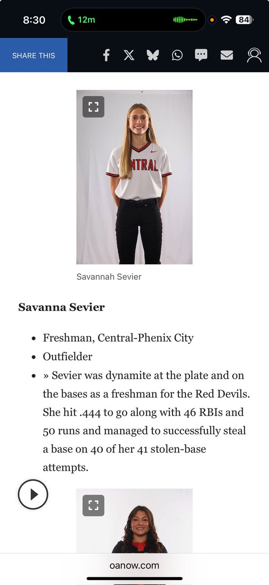 Thank you Opelika Auburn News for recognizing me on the all area team! I'm so thankful and blessed to be mentioned among some of the best athletes in our area!