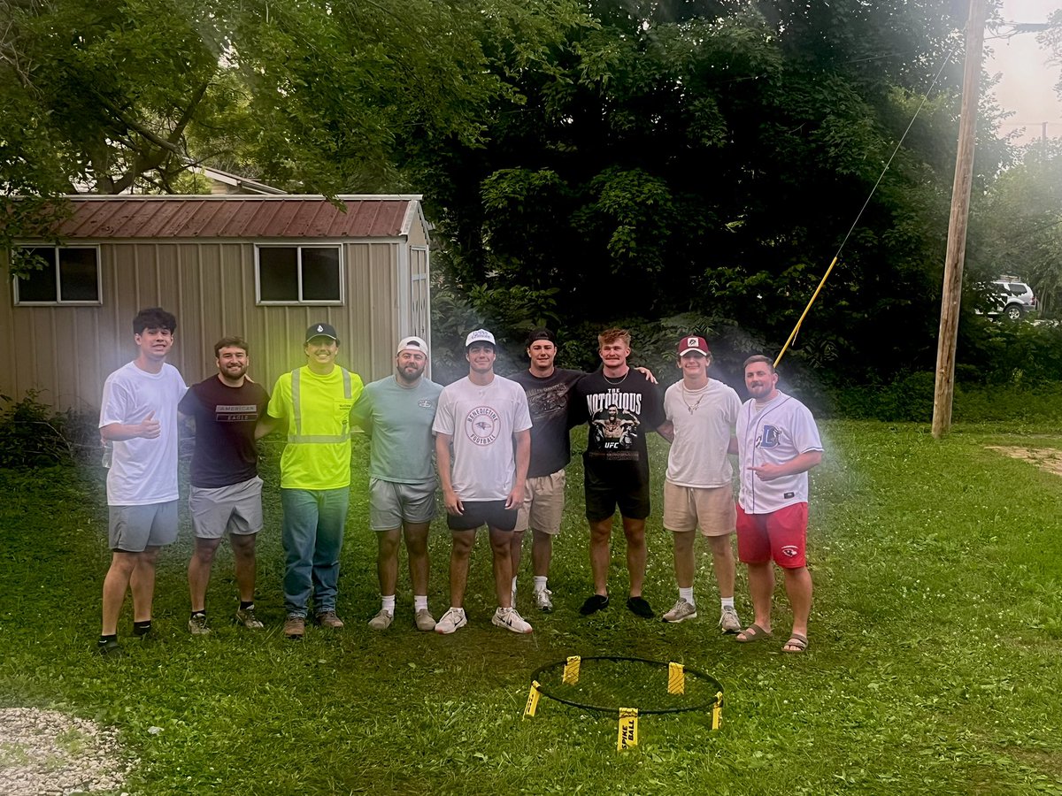 First cookout of the summer for the LBs!! One week down of getting after it. Super excited for the fall with this group. 🔴⚫️