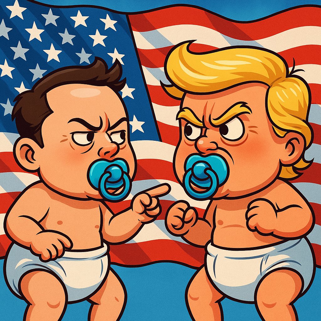 I In this so-called ‘child online battle’ between Trump and Elon, we’re reminded that ego knows no age or tax bracket. When titans act like toddlers, it says more about the state of power than it does about the people. Not every loud voice deserves our attention. #Trump #ElonMusk