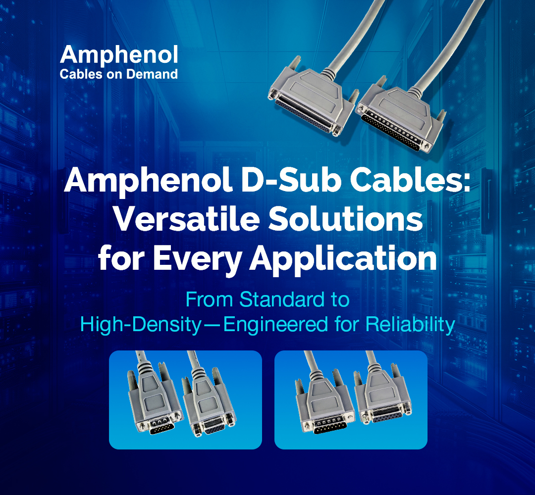 AmphenolCables's tweet image. Explore Amphenol's extensive range of D-Sub cables, offering configurations from 9 to 78 pins in standard and high-density options. Designed for durability and performance across various industries.
cablesondemand.com/d-subminiature…
#Amphenol #DSub #ReliableConnectivity #CablesOnDemand