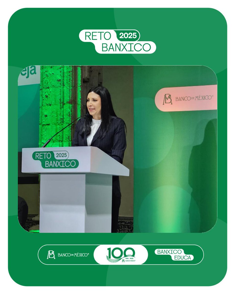La Gobernadora del #BancodeMéxico Victoria Rodríguez Ceja, presidió la ceremonia de la final del #RetoBanxico2025
