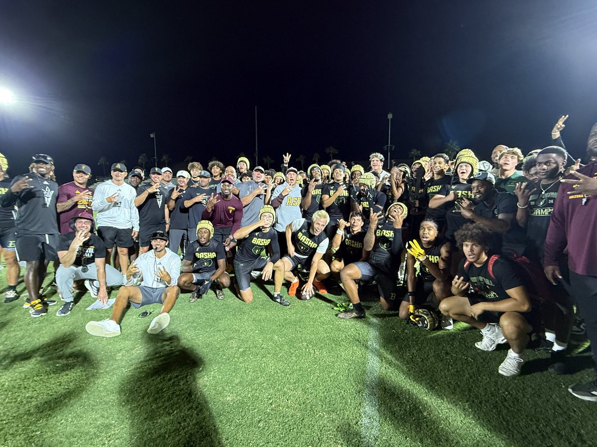 Adam Beadle (@therealbeadle) on Twitter photo AFTER THREE OVERTIMES, <a href="/bashagridiron/">Basha Gridiron</a> WINS NIGHT TWO OF ASU 7s!!!
<a href="/AZHSFB/">ArizonaVarsity.com 🔥PREPS🔥</a> AFTER THREE OVERTIMES, <a href="/bashagridiron/">Basha Gridiron</a> WINS NIGHT TWO OF ASU 7s!!!
<a href="/AZHSFB/">ArizonaVarsity.com 🔥PREPS🔥</a>