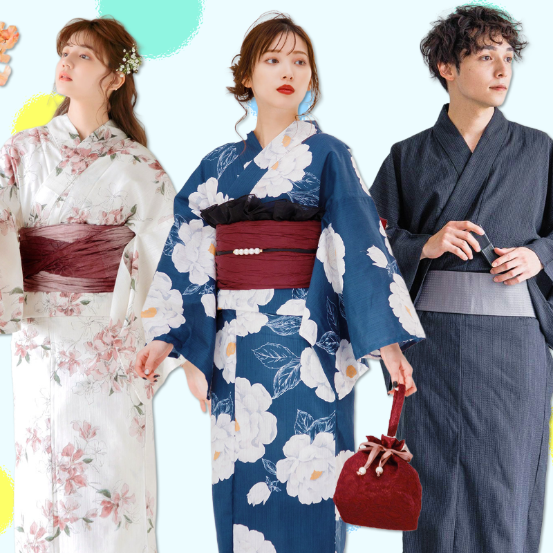 浴衣⭐︎新品未使用 浴衣セット セパレート 着付けのいらない二部式浴衣＋帯 2点SET