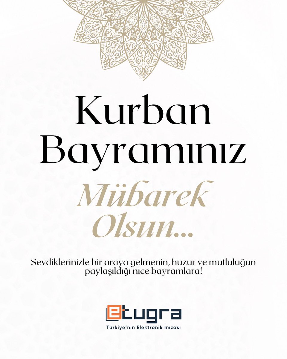 Sevdiklerinizle bir araya gelmenin, huzur ve mutluluğun paylaşıldığı nice bayramlara…