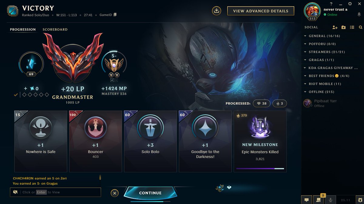 1000LP (not even challenger yet😭💀)