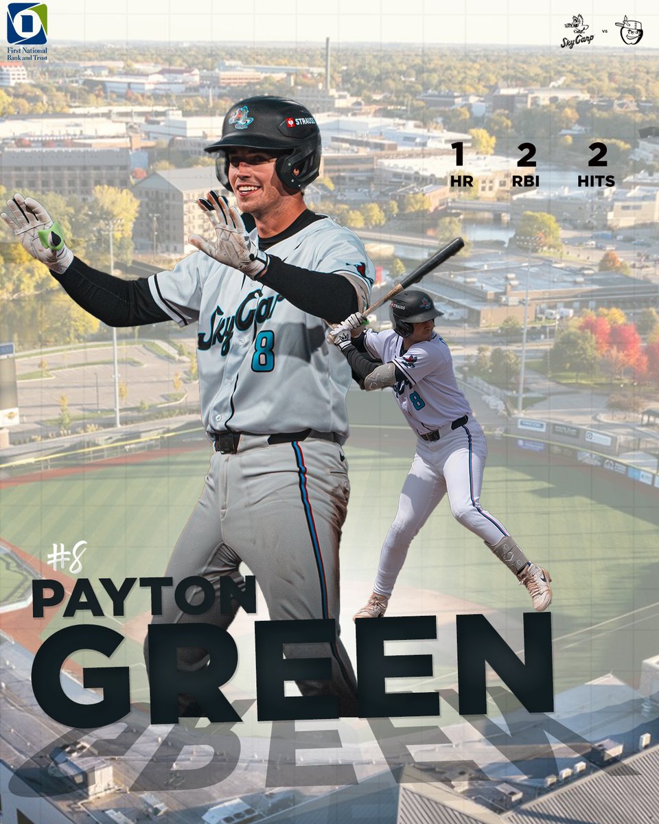 Player of the game sponsored by First National Bank and Trust is Payton Green!