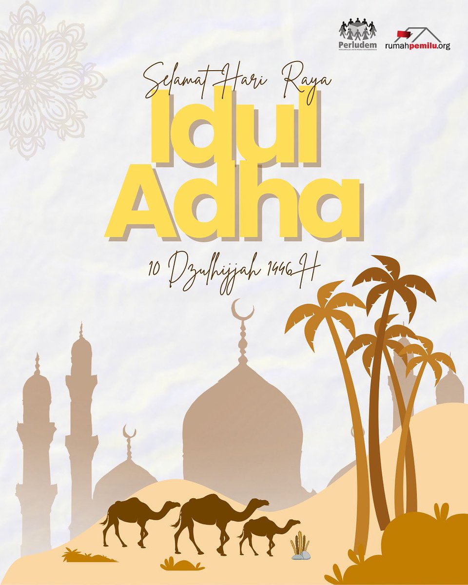 perludem's tweet image. Keluarga besar Yayasan Perludem mengucapkan Selamat Hari Raya Iduladha 1446 H. Semoga nilai-nilai pengorbanan, keikhlasan terus hidup dalam setiap langkah kita.

#perludem #rumahpemilu