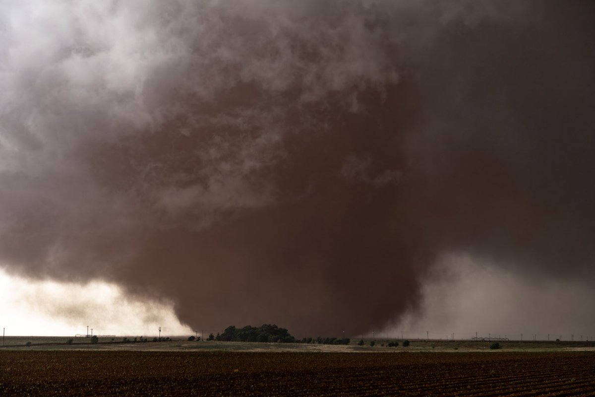 BlakeBrownWx's tweet photo. Well… today was absolutely nuts!!! This was the second super dusty tornado NE of Levelland Texas! #txwx https://t.co/xCbQ5WY8HS
