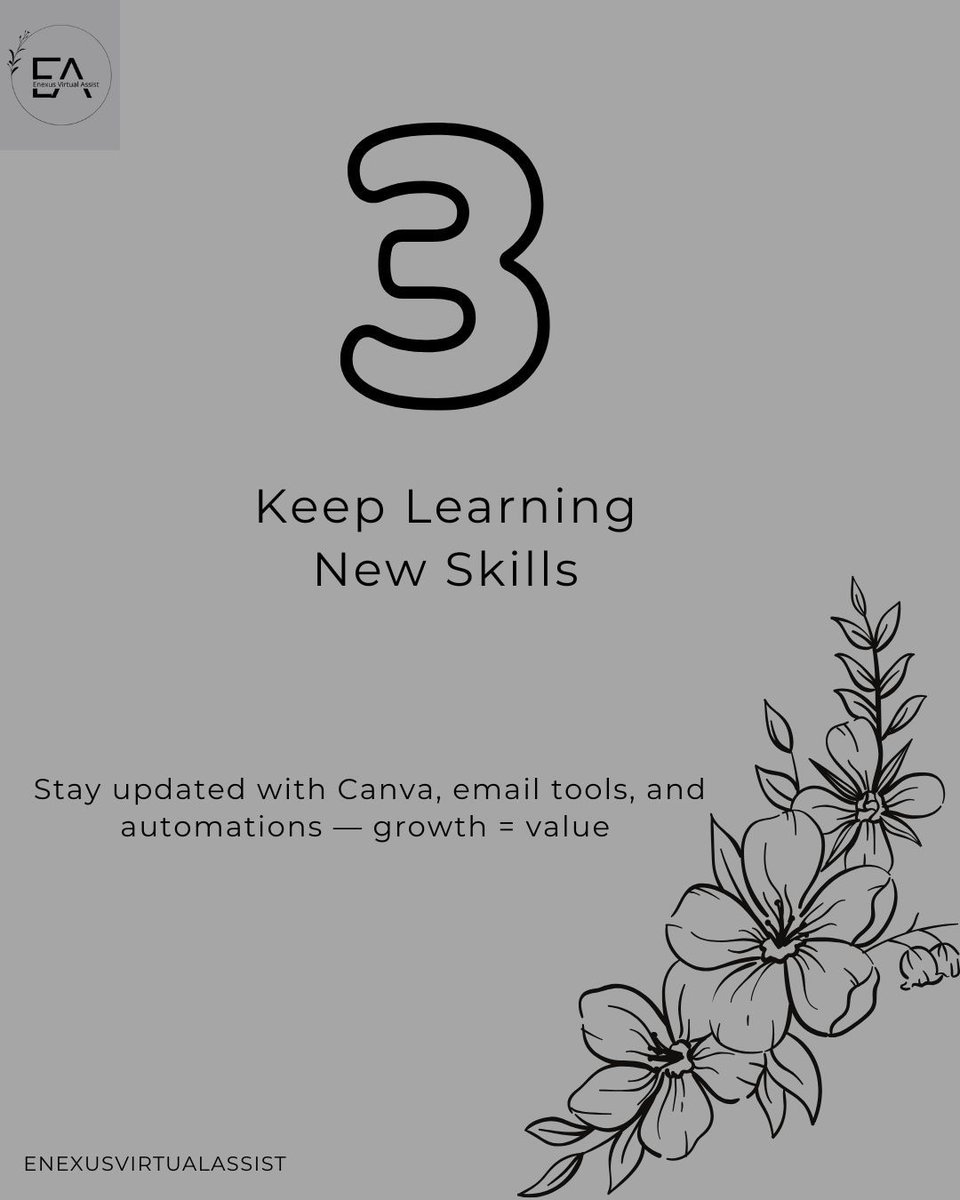 EAquitan's tweet image. Just getting started as a Virtual Assistant?
These 5 tips will help you work smarter, grow faster, and stay true to your goals. 💻💖
Swipe through for real-world advice based on experience.
#VirtualAssistantTips #NewVA #OnlineWorkPH #EnexusVirtualAssist