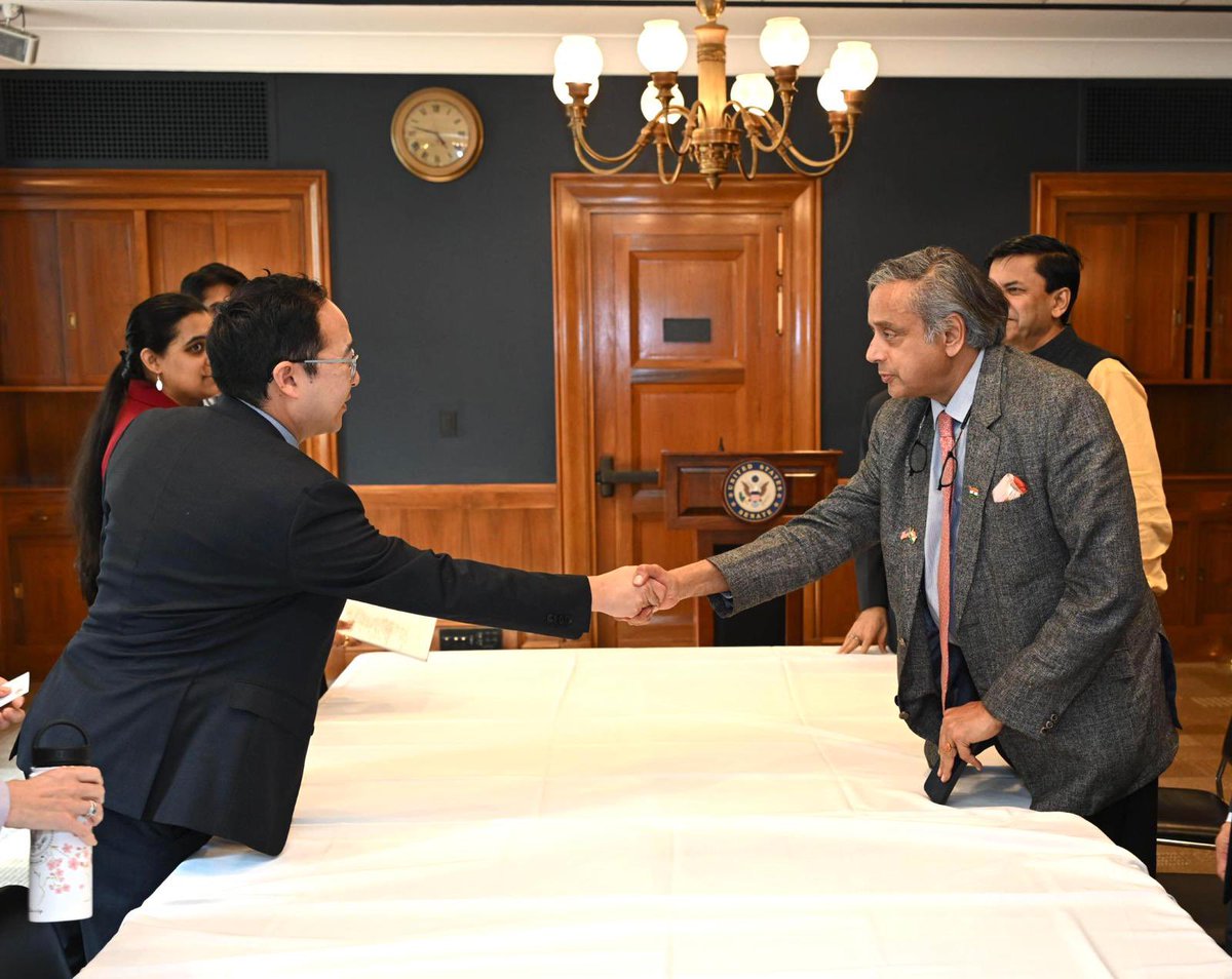India in USA (@indianembassyus) on Twitter photo The Indian parliamentary delegation led by Dr. <a href="/ShashiTharoor/">Shashi Tharoor</a> had a wonderful conversation with <a href="/SenatorAndyKim/">Senator Andy Kim</a>, Member of the US Senate Homeland Security Committee, and briefed him on the heinous terrorist attack in Pahalgam, India’s measured and precise response during The Indian parliamentary delegation led by Dr. <a href="/ShashiTharoor/">Shashi Tharoor</a> had a wonderful conversation with <a href="/SenatorAndyKim/">Senator Andy Kim</a>, Member of the US Senate Homeland Security Committee, and briefed him on the heinous terrorist attack in Pahalgam, India’s measured and precise response during