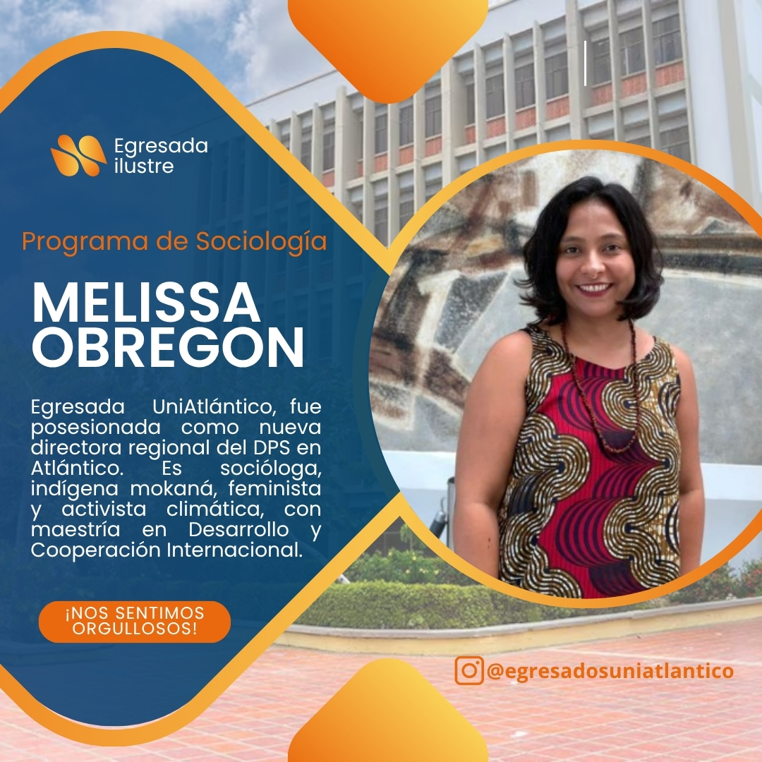 ✨ Egresada Ilustre UA ✨
¡Nos sentimos orgullosos! 🧡💙

Melissa Obregón, graduada del programa de Sociología de la Universidad del Atlántico, ha sido posesionada como nueva directora regional del Departamento de Prosperidad Social (DPS) en Atlántico.

📚 Con maestría en