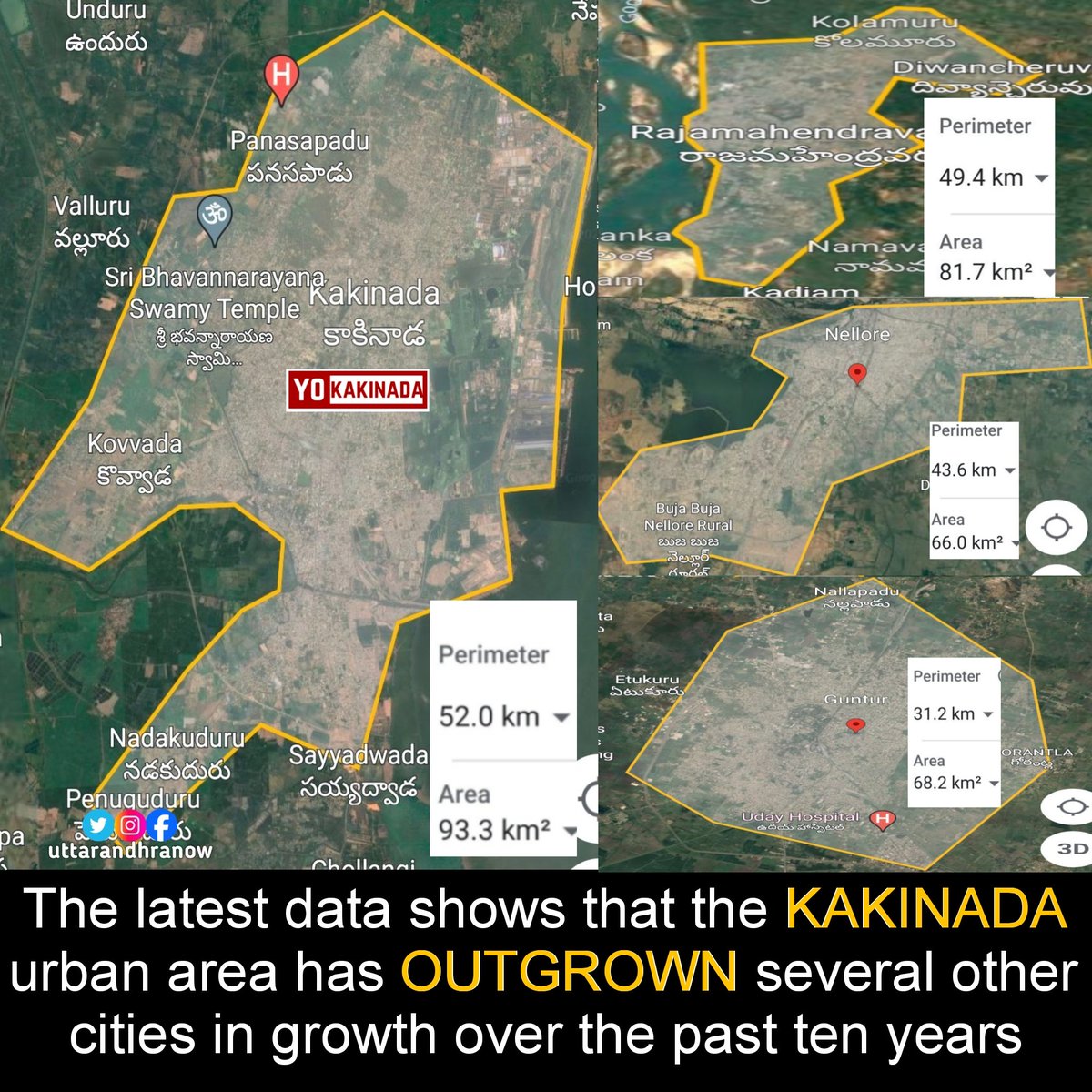 Kakinada has outgrown many cities in urban area, population &amp; industrial growth — with major global industries, a new port &amp; rising as a top industrial city. Yet, we still wait for an airport, while smaller towns like Palasa &amp; Srikakulam get theirs. #kakinadadeservesairport