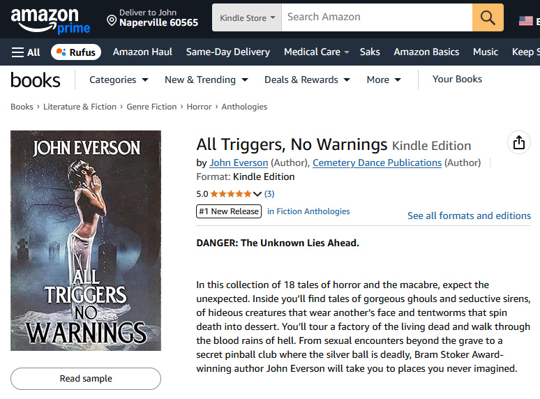 John Everson (@johneverson) on Twitter photo Check it out! ALL TRIGGERS, NO WARNINGS is the #1 NEW RELEASE in Fiction Anthologies on Amazon tonight!
amazon.com/All-Triggers-W…
#horror #fiction #collection #newrelease #mustreadbooks Check it out! ALL TRIGGERS, NO WARNINGS is the #1 NEW RELEASE in Fiction Anthologies on Amazon tonight!
amazon.com/All-Triggers-W…
#horror #fiction #collection #newrelease #mustreadbooks
